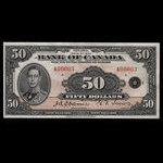Canada, Banque du Canada, 50 dollars <br /> 1935