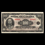 Canada, Banque du Canada, 100 dollars <br /> 1935