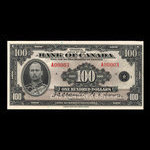 Canada, Banque du Canada, 100 dollars <br /> 1935