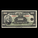 Canada, Banque du Canada, 1,000 dollars <br /> 1935