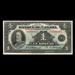 Canada, Banque du Canada, 1 dollar <br /> 1935