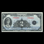 Canada, Banque du Canada, 2 dollars <br /> 1935