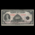 Canada, Banque du Canada, 10 dollars <br /> 1935