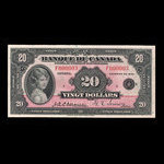Canada, Banque du Canada, 20 dollars <br /> 1935