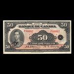 Canada, Banque du Canada, 50 dollars <br /> 1935