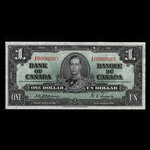 Canada, Banque du Canada, 1 dollar <br /> 2 janvier 1937