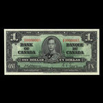 Canada, Banque du Canada, 1 dollar <br /> 2 janvier 1937