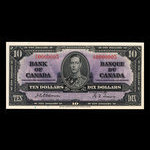 Canada, Banque du Canada, 10 dollars <br /> 2 janvier 1937