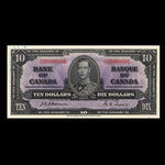 Canada, Banque du Canada, 10 dollars <br /> 2 janvier 1937