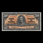 Canada, Banque du Canada, 50 dollars <br /> 2 janvier 1937
