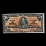Canada, Banque du Canada, 50 dollars <br /> 2 janvier 1937