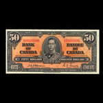 Canada, Banque du Canada, 50 dollars <br /> 2 janvier 1937