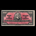 Canada, Banque du Canada, 1,000 dollars <br /> 2 janvier 1937