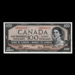 Canada, Banque du Canada, 100 dollars <br /> 1954