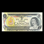Canada, Banque du Canada, 1 dollar <br /> 1973