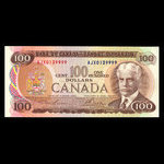 Canada, Banque du Canada, 100 dollars <br /> 1975