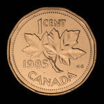 Canada, Élisabeth II, 1 cent <br /> 1985