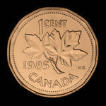 Canada, Élisabeth II, 1 cent <br /> 1985