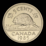 Canada, Élisabeth II, 5 cents <br /> 1985