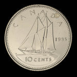 Canada, Élisabeth II, 10 cents <br /> 1985
