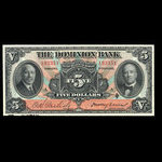 Canada, Dominion Bank, 5 dollars <br /> 1 février 1931