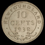 Canada, Georges VI, 10 cents <br /> 1938