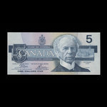 Canada, Banque du Canada, 5 dollars <br /> 1986