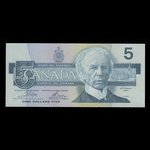 Canada, Banque du Canada, 5 dollars <br /> 1986
