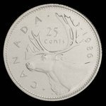 Canada, Élisabeth II, 25 cents <br /> 1986