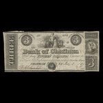 Canada, Colonial Bank of Chatham, 3 dollars <br /> 3 février 1837