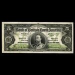 Canada, Bank of British North America, 5 dollars <br /> 3 juillet 1911