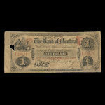 Canada, Banque de Montréal, 1 dollar <br /> 2 janvier 1857