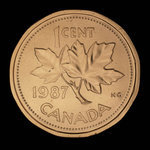 Canada, Élisabeth II, 1 cent <br /> 1987