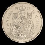 Canada, Élisabeth II, 50 cents <br /> 1987