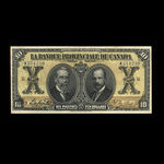 Canada, Banque Provinciale du Canada, 10 dollars <br /> 31 janvier 1919