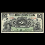 Canada, Dominion Bank, 5 dollars <br /> 2 janvier 1925