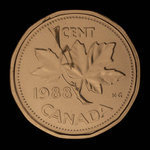 Canada, Élisabeth II, 1 cent <br /> 1988