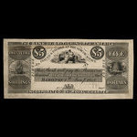 Canada, Bank of British North America, 5 dollars <br /> 1 janvier 1848
