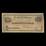 Canada, Banque de Montréal, 5 dollars <br /> 5 avril 1852