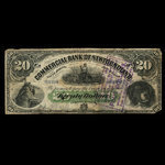 Canada, Commercial Bank of Newfoundland, 20 dollars <br /> 3 janvier 1888