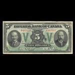 Canada, Imperial Bank of Canada, 5 dollars <br /> 1 novembre 1923