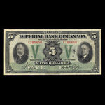 Canada, Imperial Bank of Canada, 5 dollars <br /> 1 novembre 1933