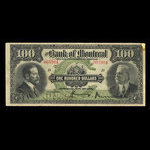 Canada, Banque de Montréal, 100 dollars <br /> 3 novembre 1914