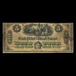 Canada, Bank of Prince Edward Island, 5 dollars <br /> 1 janvier 1872