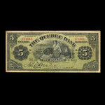 Canada, Banque de Québec, 5 dollars <br /> 1 juin 1908