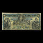 Canada, Standard Bank of Canada, 5 dollars <br /> 1 mai 1891