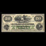 Canada, Bank of Liverpool, 20 dollars <br /> 1 novembre 1871