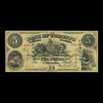 Canada, Bank of Toronto (The), 5 dollars <br /> 1 juillet 1890