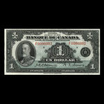 Canada, Banque du Canada, 1 dollar <br /> 1935