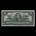 Canada, Banque du Canada, 1 dollar <br /> 2 janvier 1937